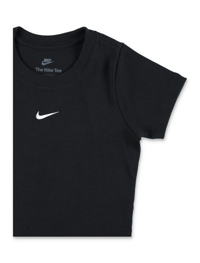 Nike Sportswear girls cropped ribbed T-shirt Black Cotton