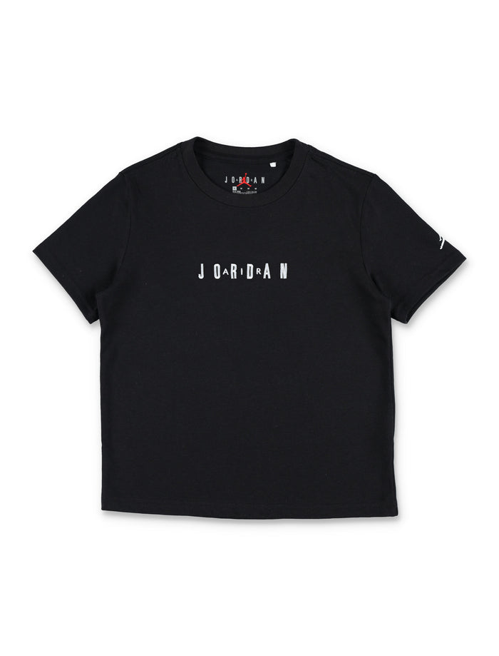 Nike Jordan Boys Tee And Shorts Set Black/beige Cotton