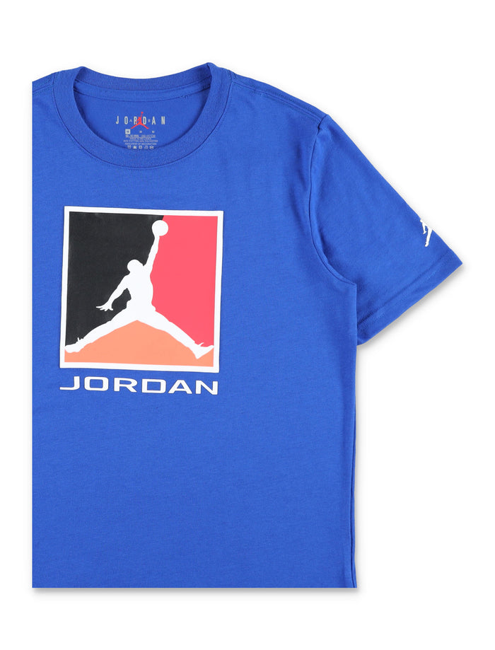 Nike Jordan Kids Logo Print Cotton T-Shirt Blue