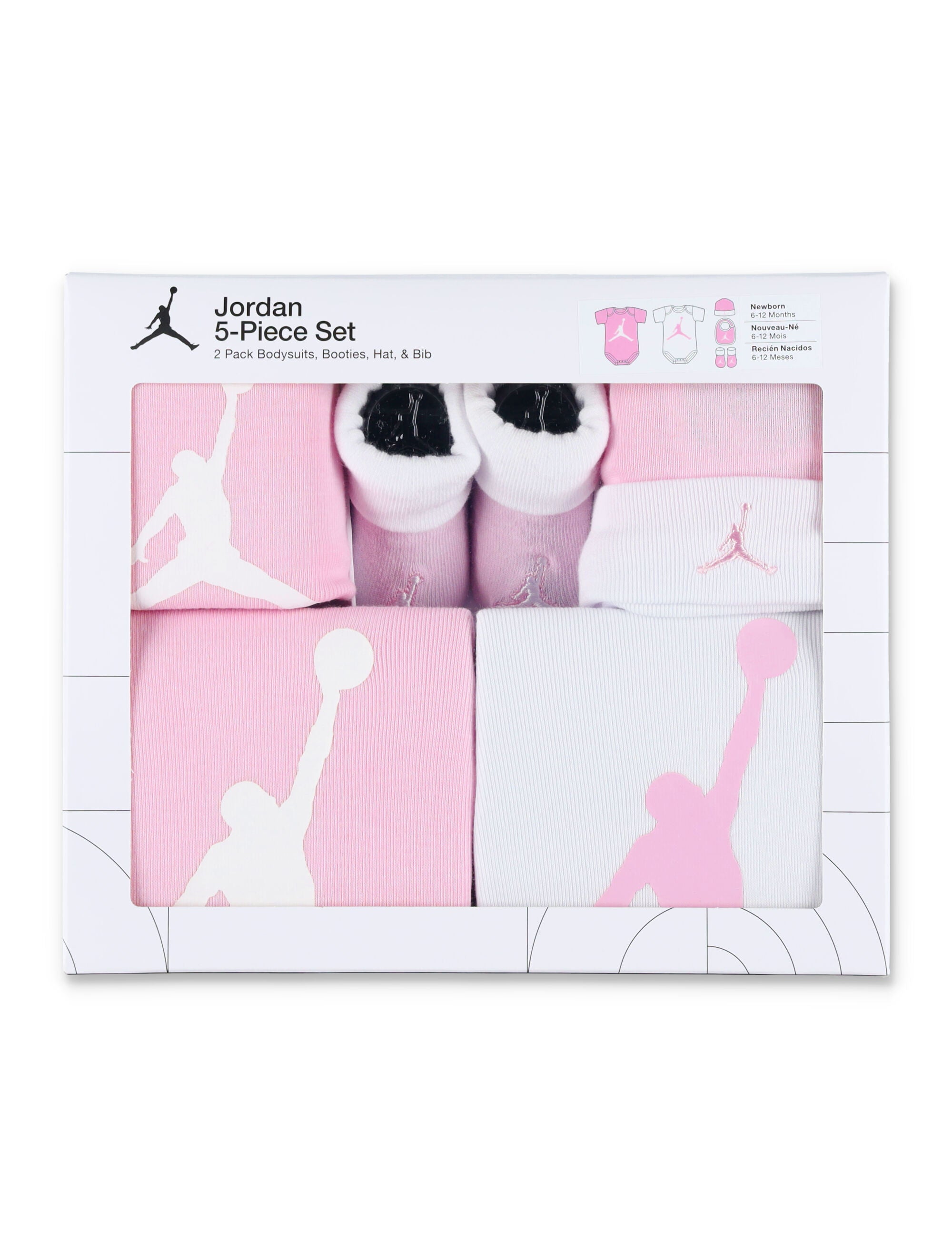 Nike Jordan 5-Piece Baby Gift Set Pink Cotton