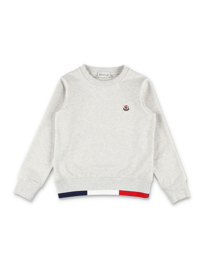 Moncler grey melange jersey tracksuit set for kids Cotton