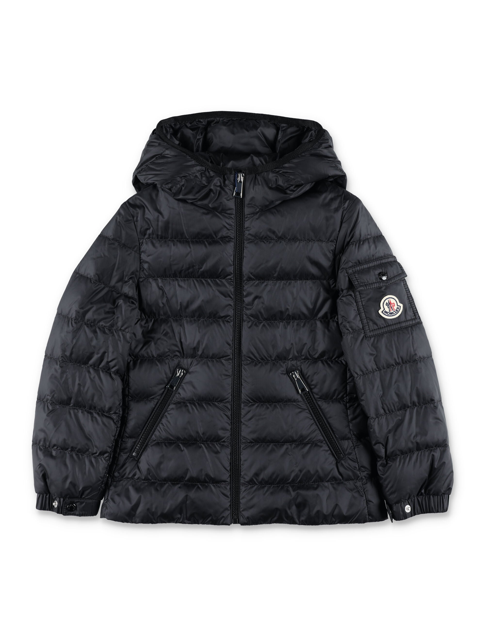 Moncler Gles short puffer for kids Black Polyamide Lining Down Jacket
