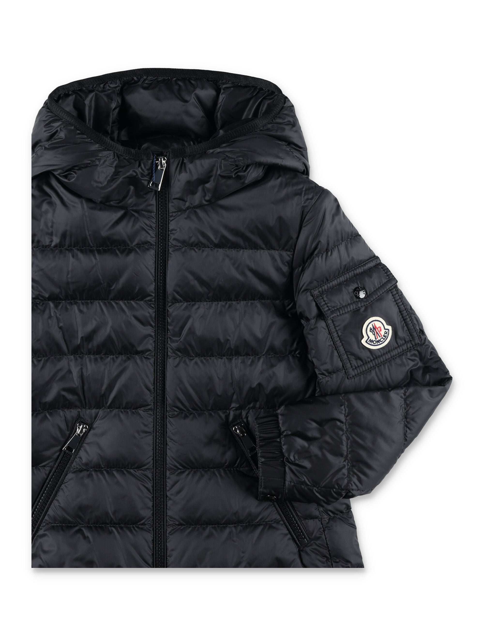 Moncler Gles short puffer for kids Black Polyamide Lining Down Jacket