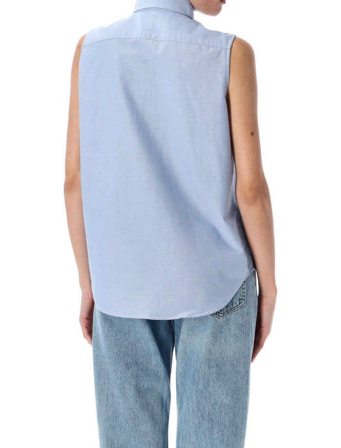 Polo Ralph Lauren Cotton Oxford Sleeveless Shirt Light Blue