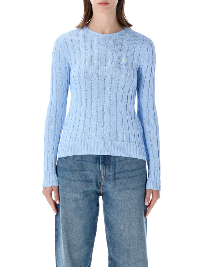 Polo Ralph Lauren Touch Julianna Cable-Knit Sweater Baby Blue Cotton