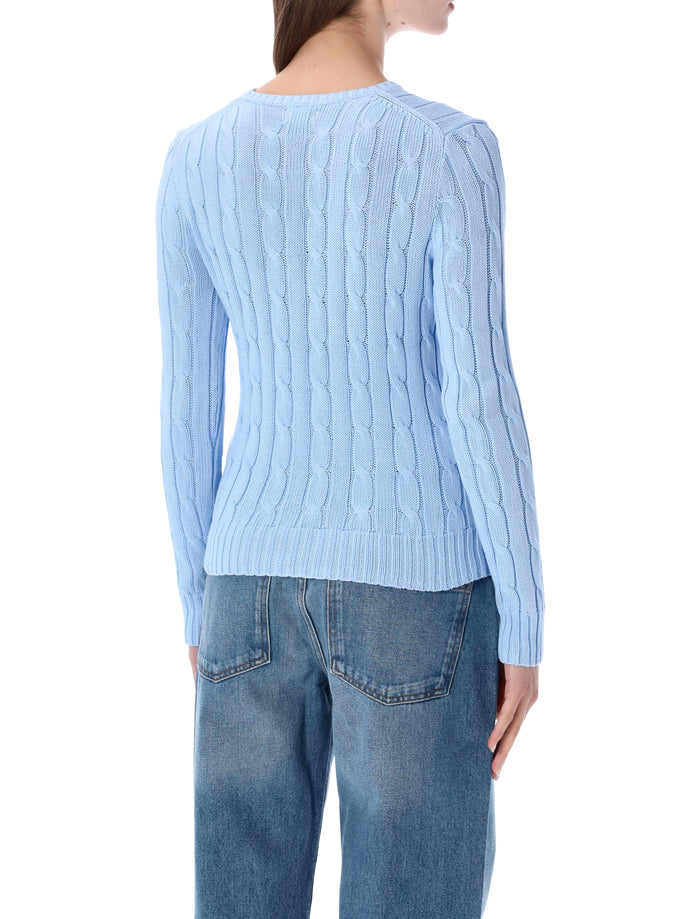Polo Ralph Lauren Touch Julianna Cable-Knit Sweater Baby Blue Cotton