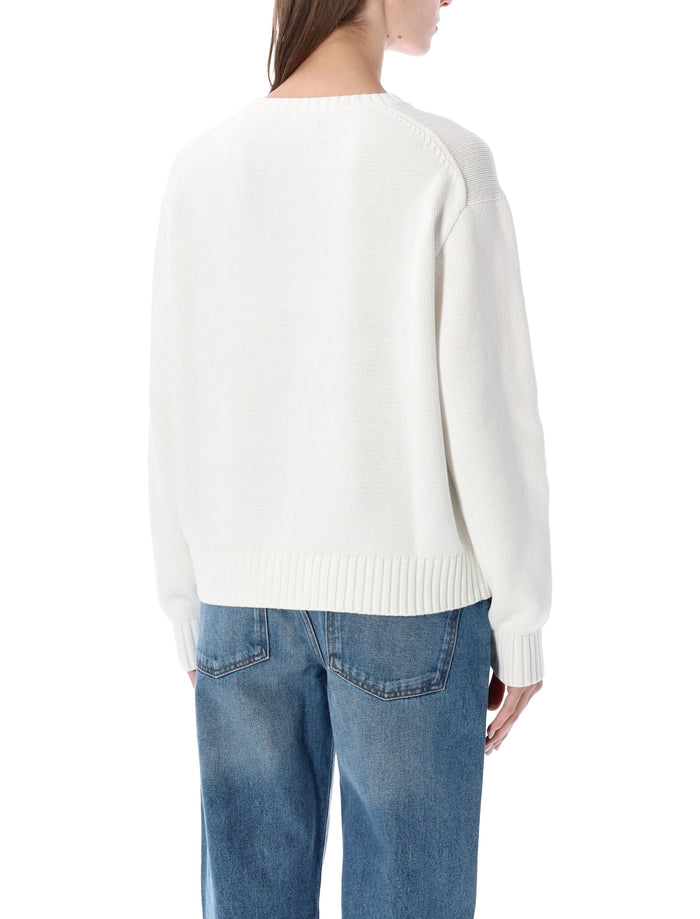 Polo Ralph Lauren Bear Cotton Sweater White