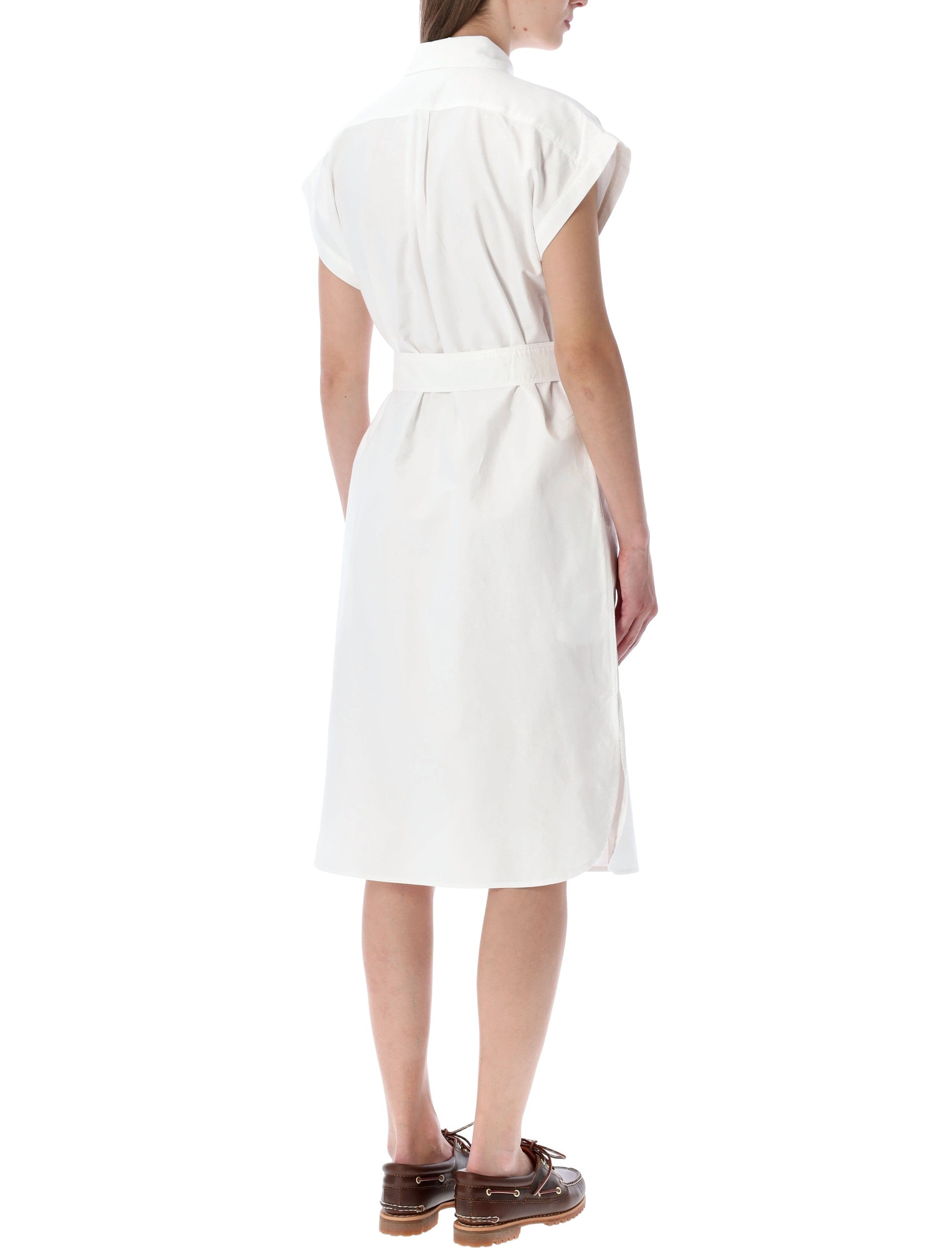 Polo Ralph Lauren Belted Oxford Shirtdress White Cotton Dress