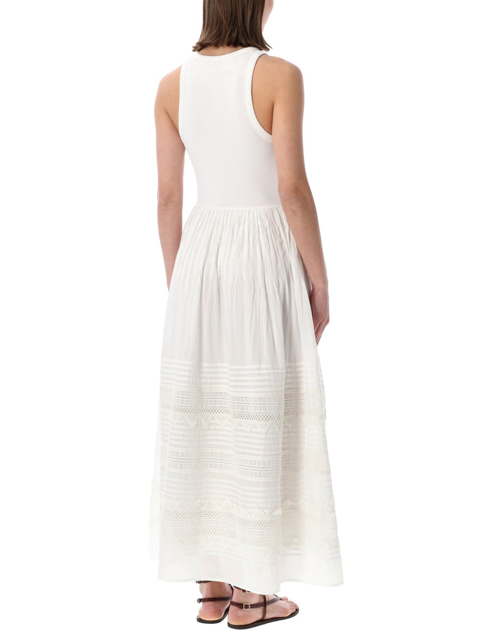 Polo Ralph Lauren Lace Trim Tank Dress White Cotton