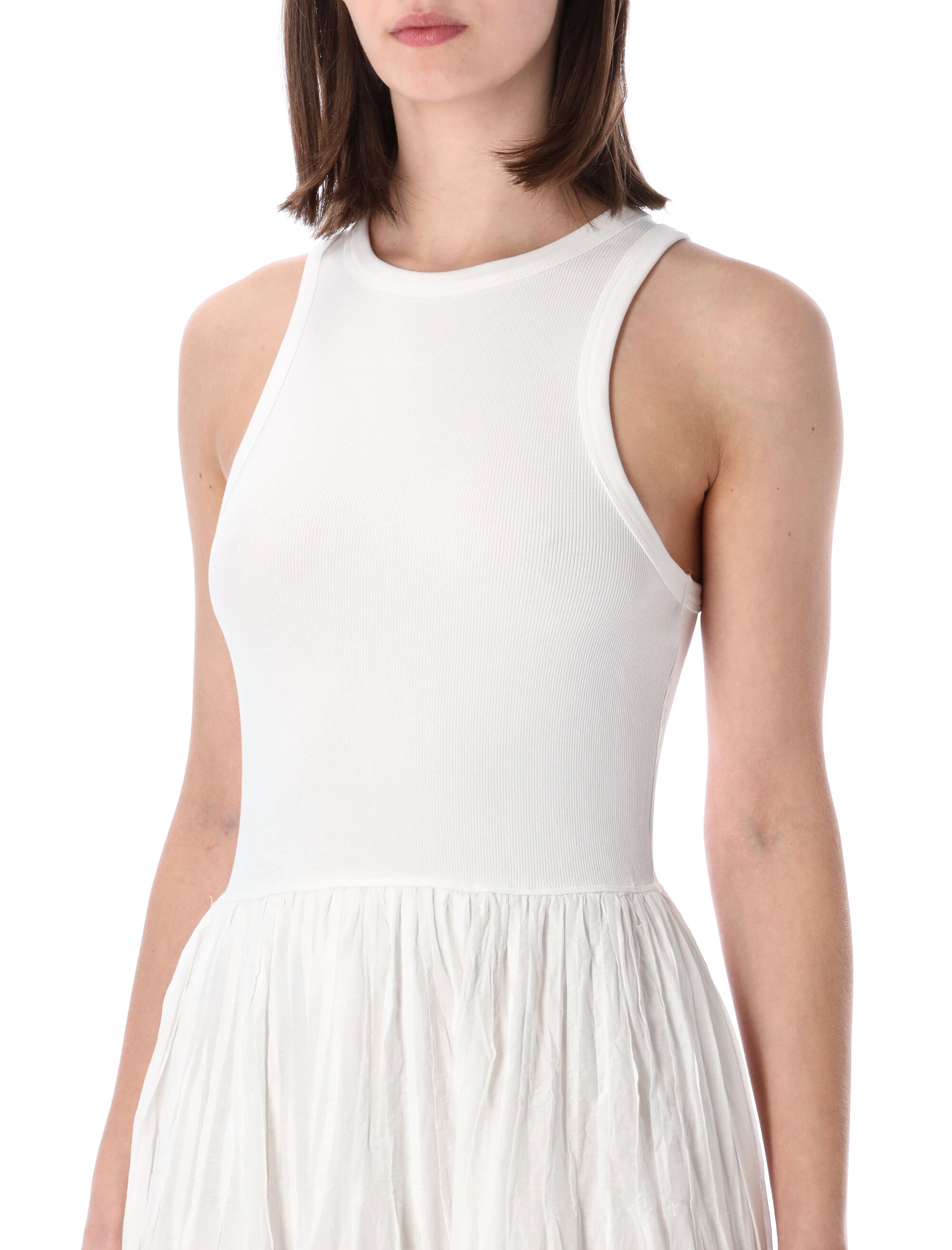 Polo Ralph Lauren Lace Trim Tank Dress White Cotton