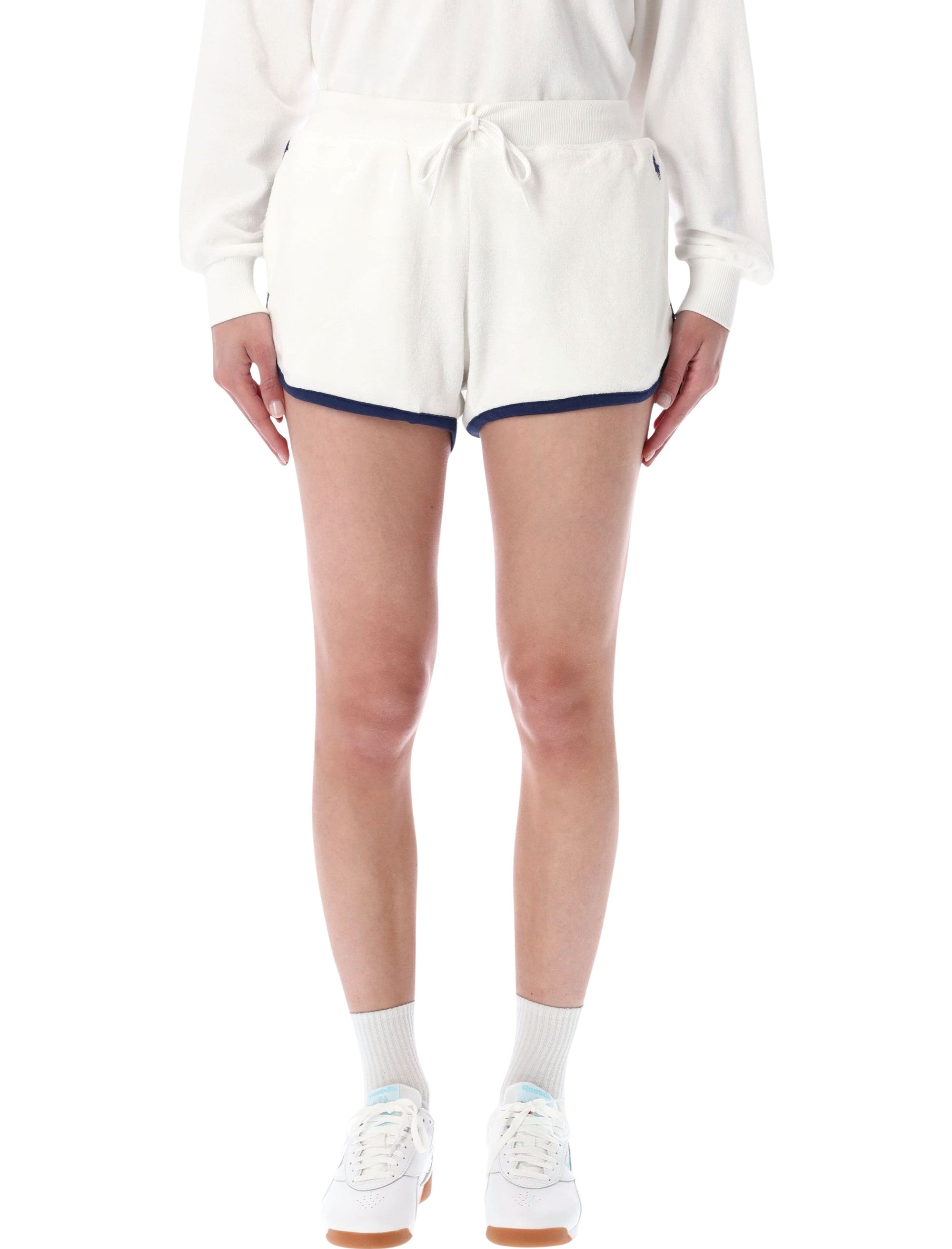 Polo Ralph Lauren Drawstring Terry Shorts White Cotton