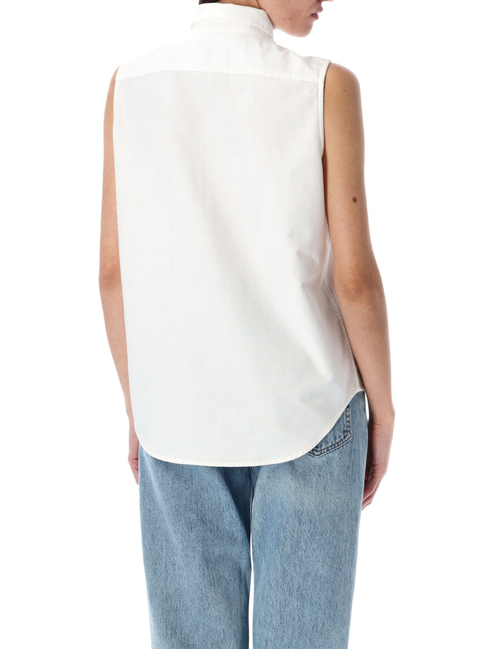 Polo Ralph Lauren White Cotton Oxford Sleeveless Shirt Bsr