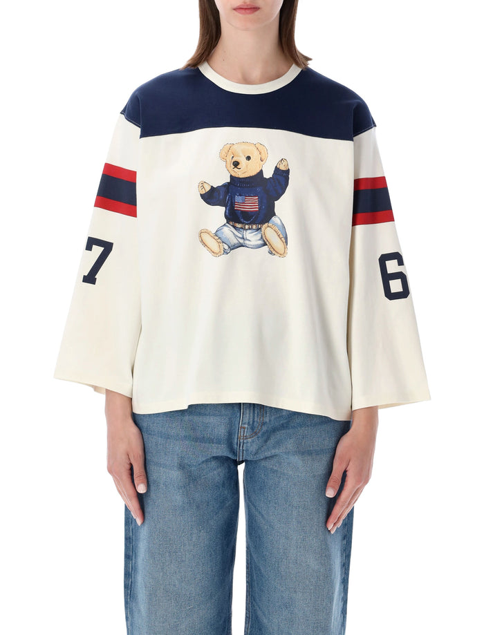 Polo Ralph Lauren Bear Cotton T-Shirt Warm White/newport Navy
