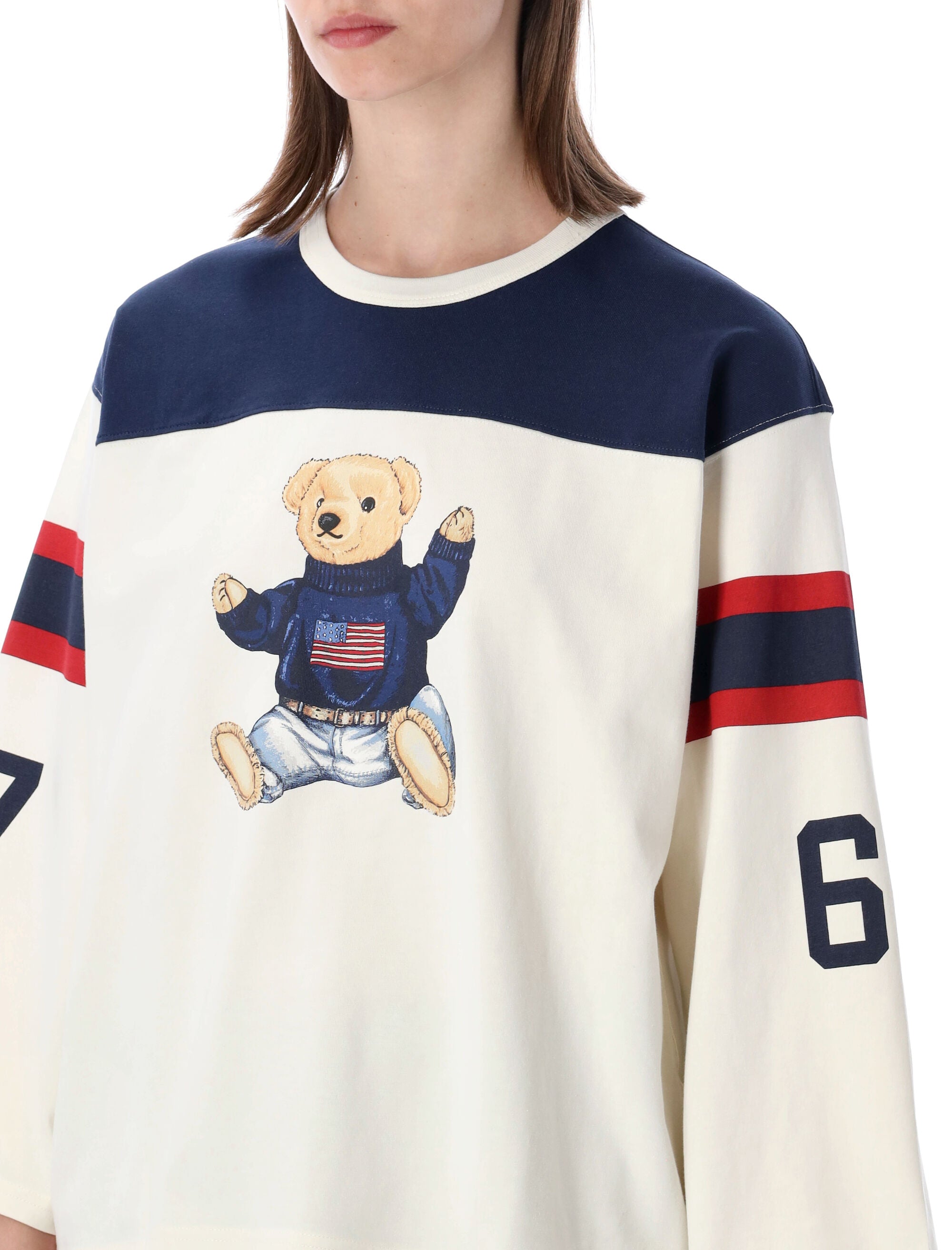 Polo Ralph Lauren Bear Cotton T-Shirt Warm White/newport Navy