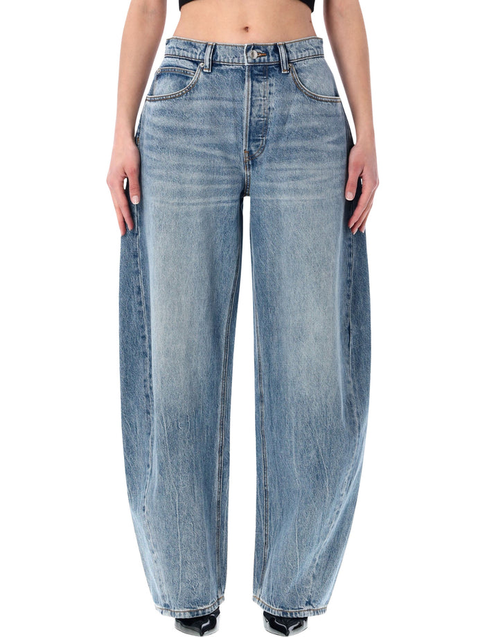 Alexander Wang Balloon Jeans With Back Embossed Logo Light Indigo Cotton