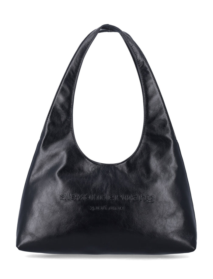 Alexander Wang Pike Small Hobo Bag Black Cow Leather Lining Shoulder