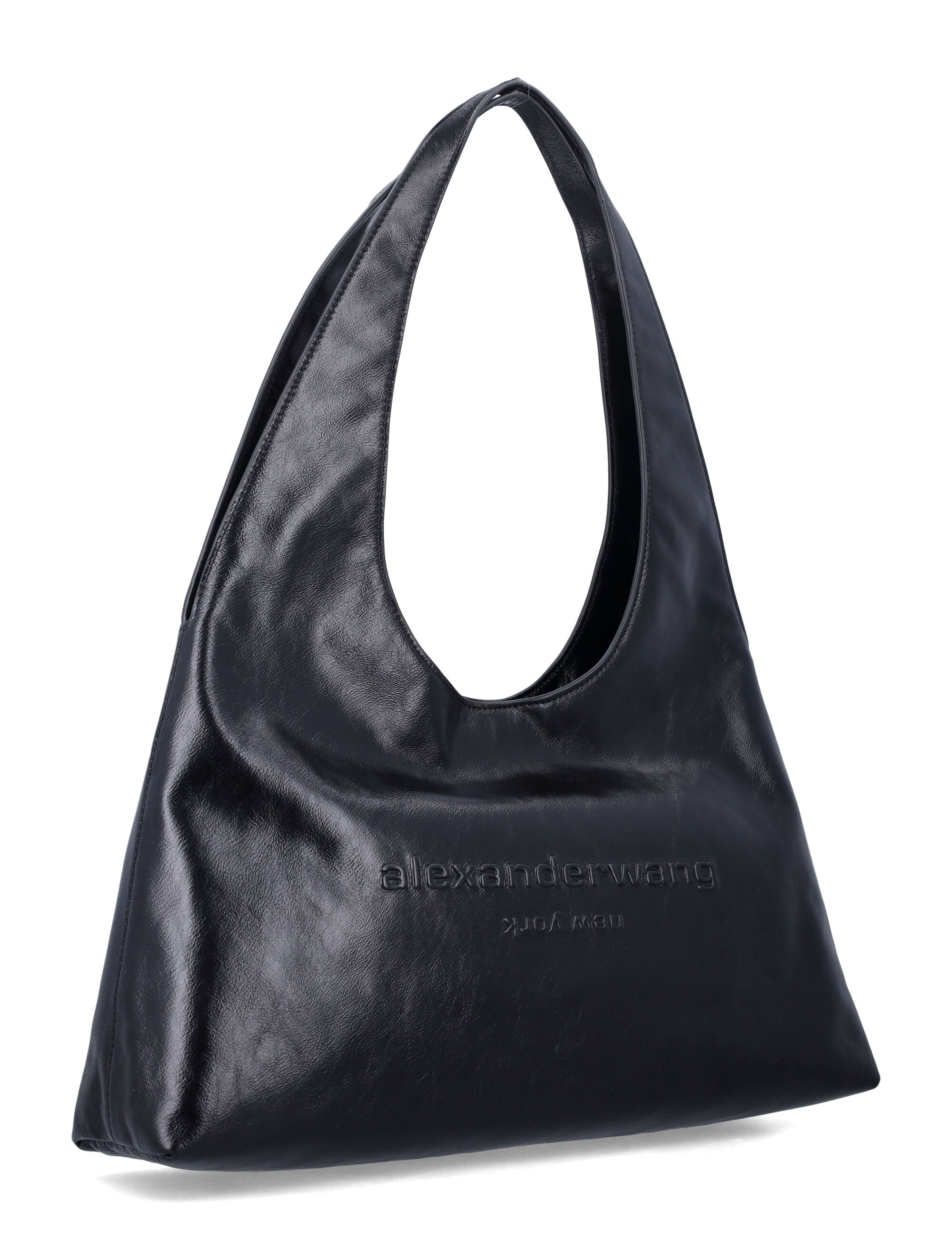 Alexander Wang Pike Medium Hobo Bag Black Cow Leather Lining Shoulder