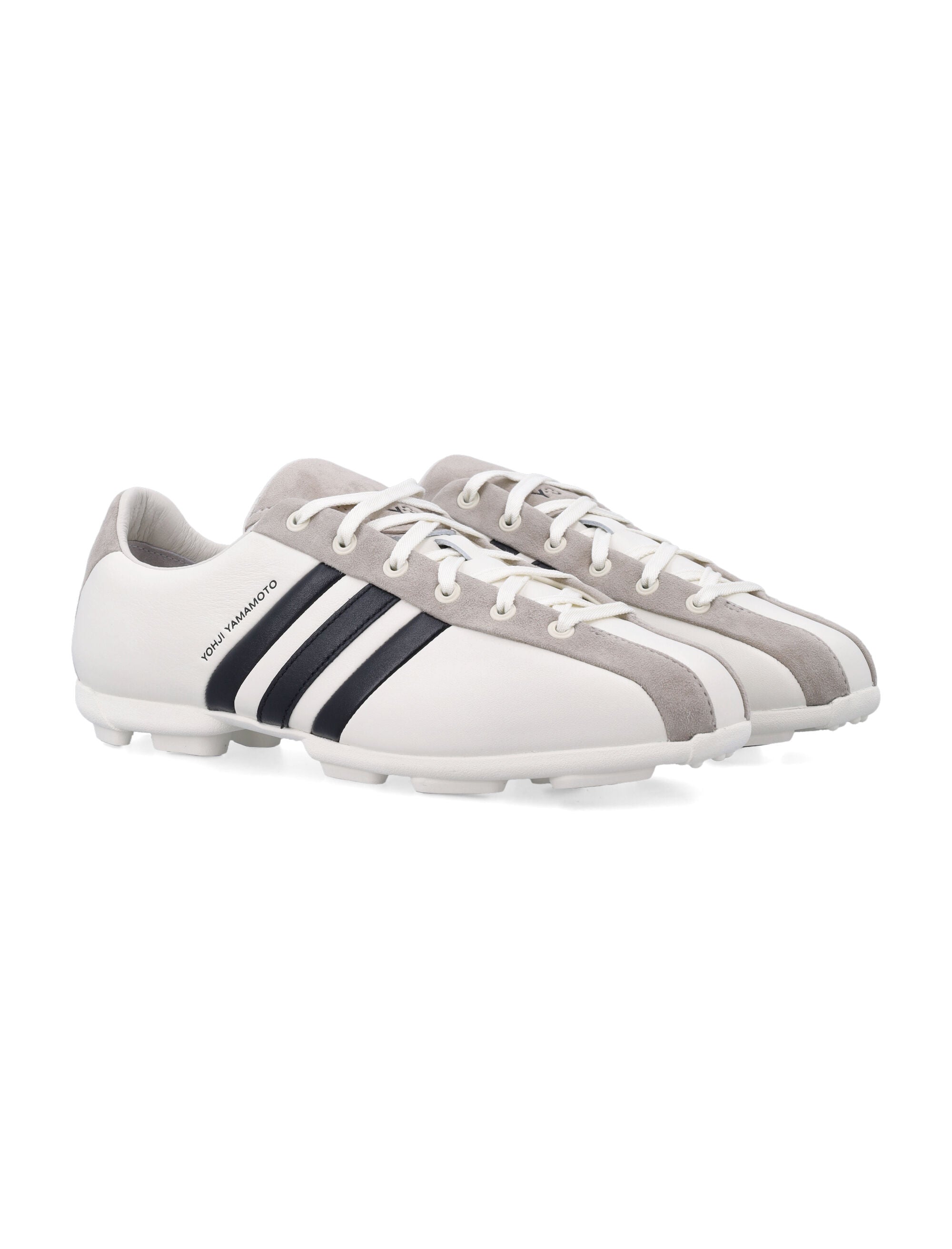 Y-3 Field leather and suede sneakers White