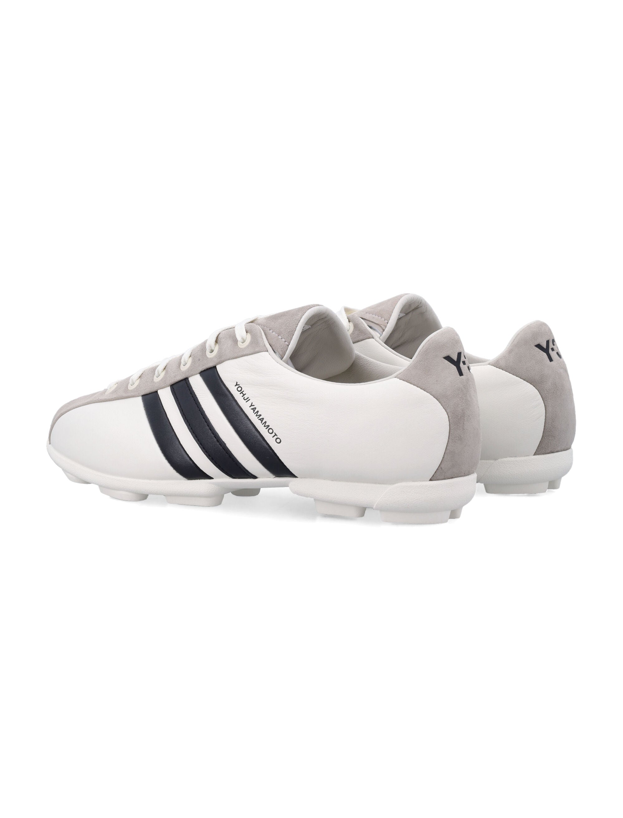 Y-3 Field leather and suede sneakers White