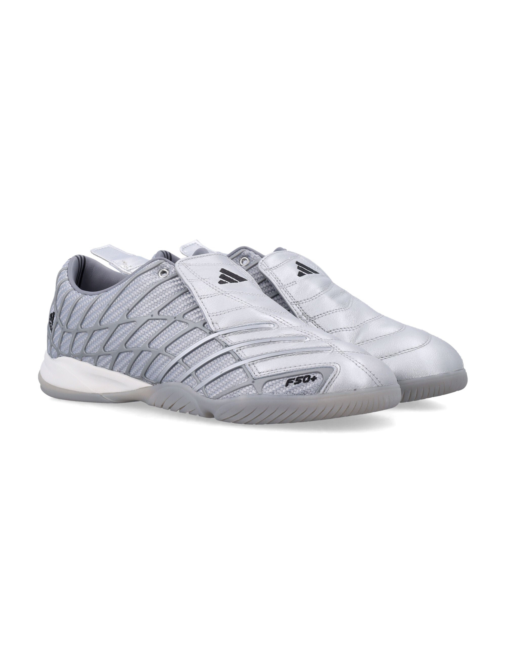 Adidas Originals F50 Sala Leather Shoes Silver Metallic Upper Sneaker
