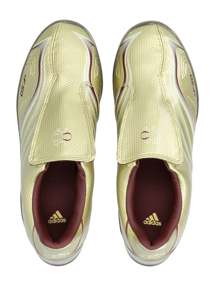 Adidas F50 Walkable Laceless Womans Trainers Gold Metallic Upper Sneaker