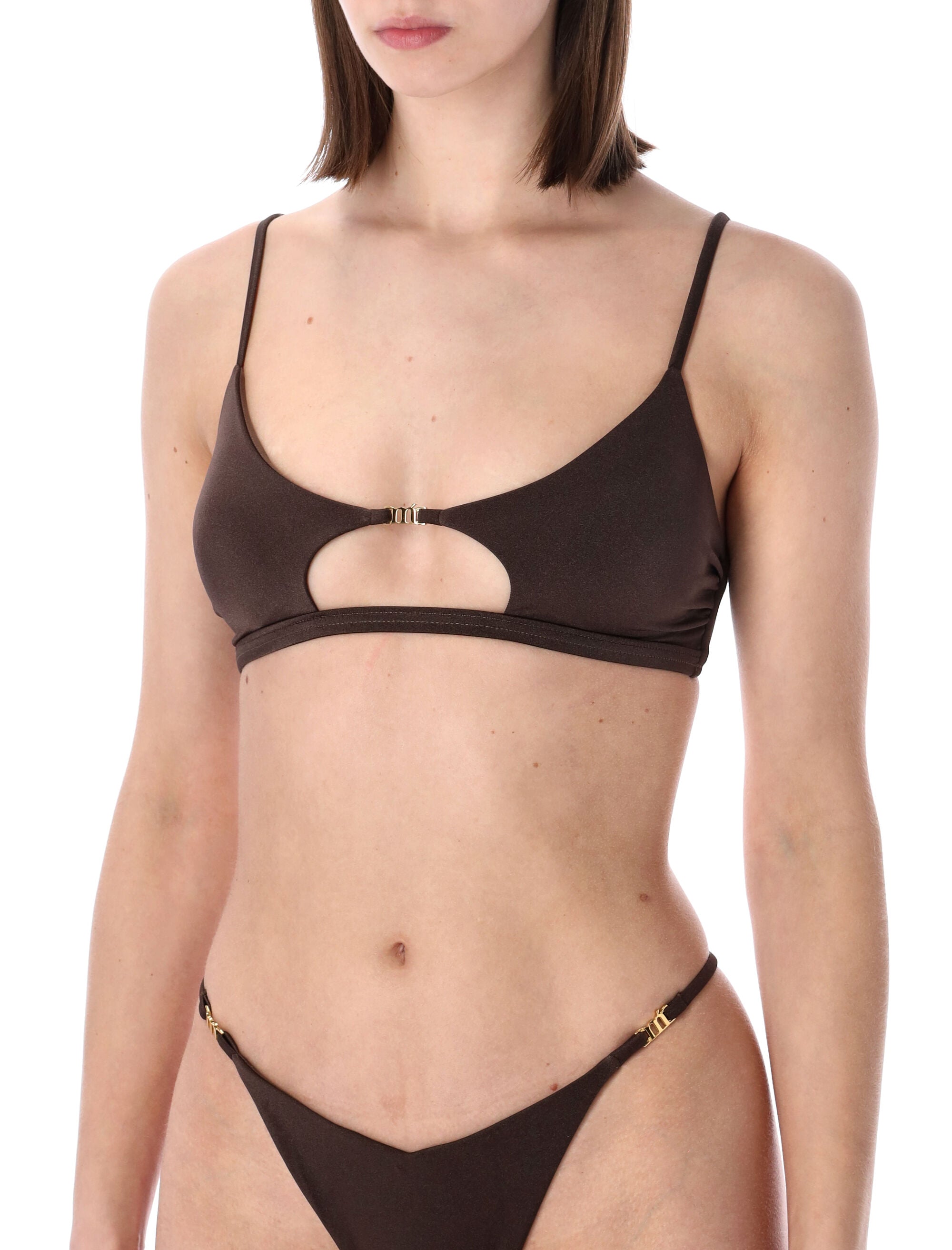 Matinée Taylor Glossy Lycra Bikini Brown Polyamide