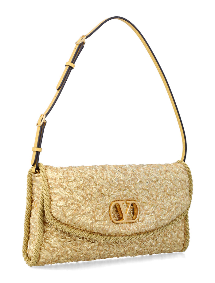 Valentino Garavani Devain Small Shoulder Bag Gold Acetate