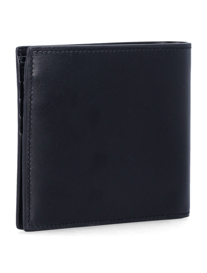 Saint Laurent Cassandre East-West Leather Wallet Black Calf Skin