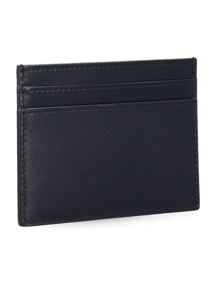 Saint Laurent Cassandre Leather Card Holder Black Calf Skin Cardholder