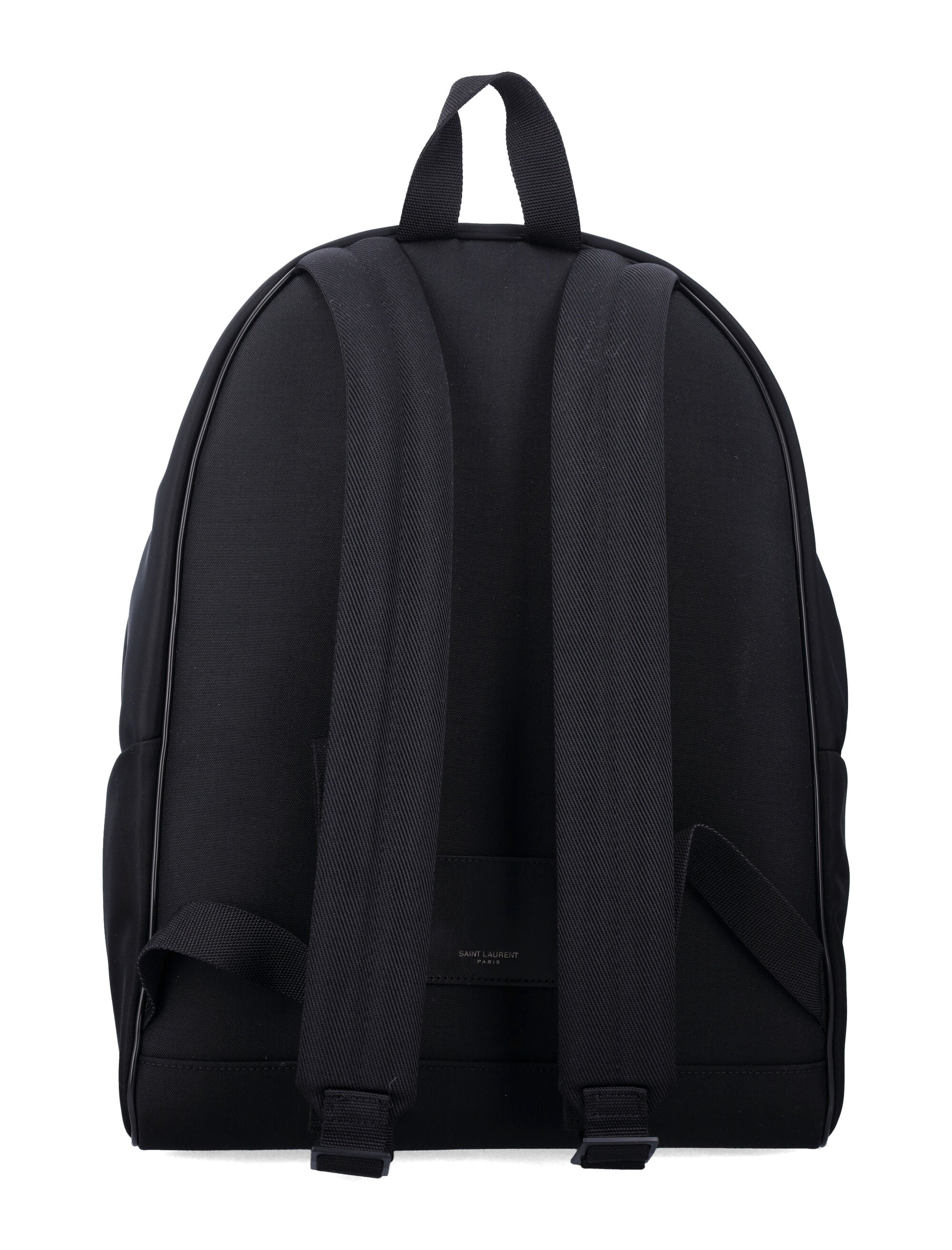 Saint Laurent City Backpack in ECONYL®, smooth leather and nylon Black Polyamide