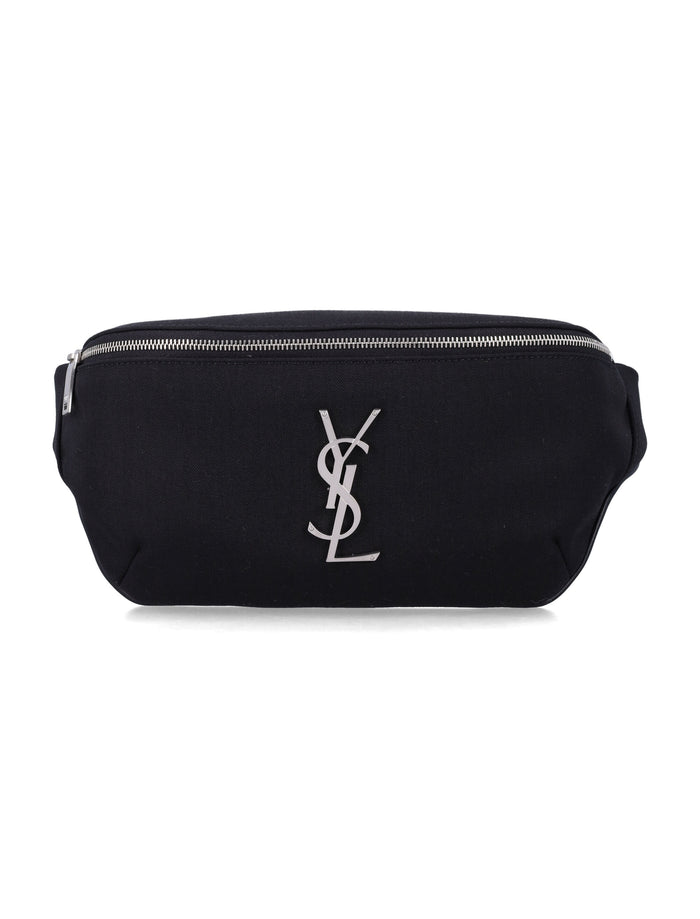 Saint Laurent Cassandre Crossbody Bag Black Polyamide Trim Belt