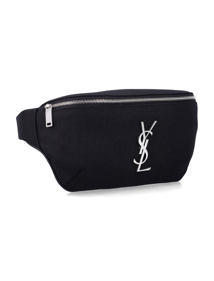 Saint Laurent Cassandre Crossbody Bag Black Polyamide Trim Belt