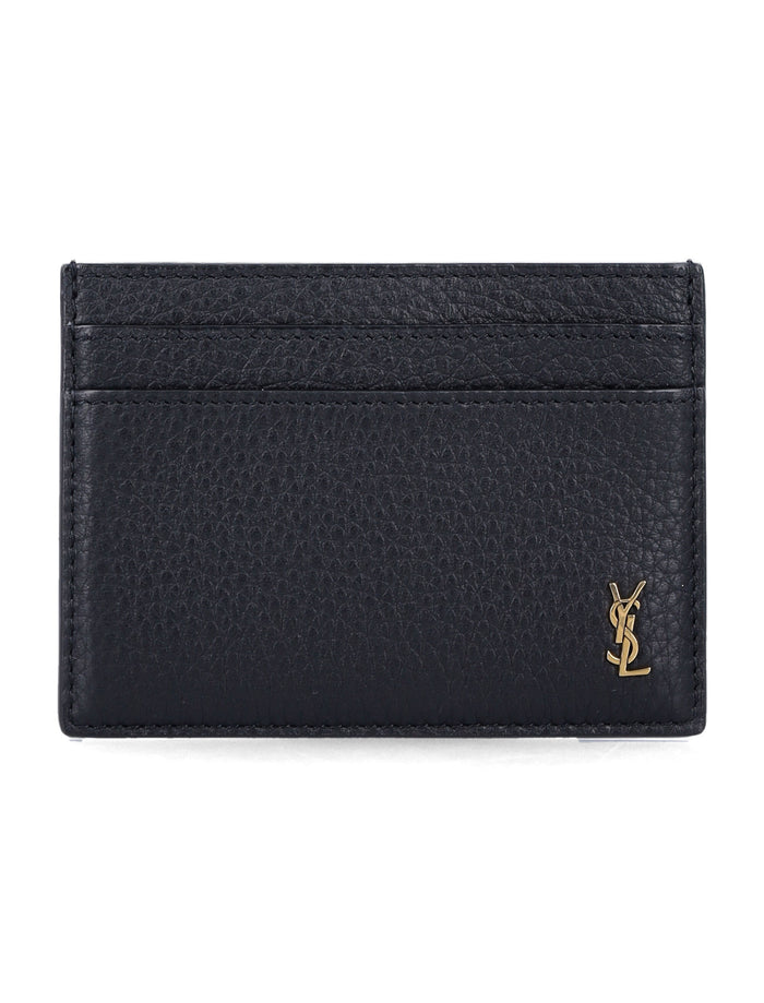 Saint Laurent Tiny Cassandre card case Black Calf Skin Cardholder
