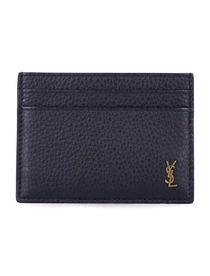 Saint Laurent Tiny Cassandre card case Midnight Blue Calf Skin Cardholder