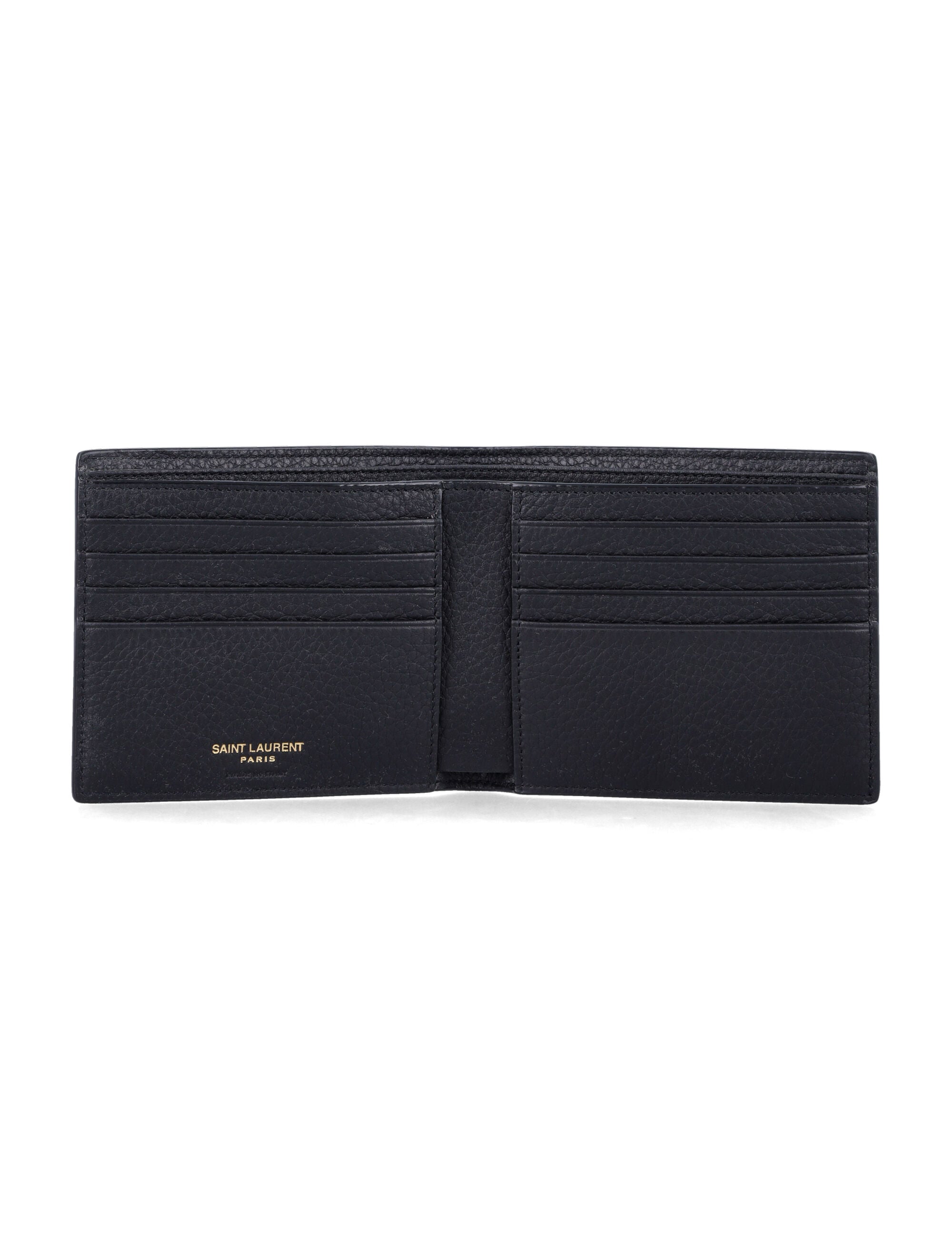 Saint Laurent Tiny Cassandre east-west wallet Black Calf Skin