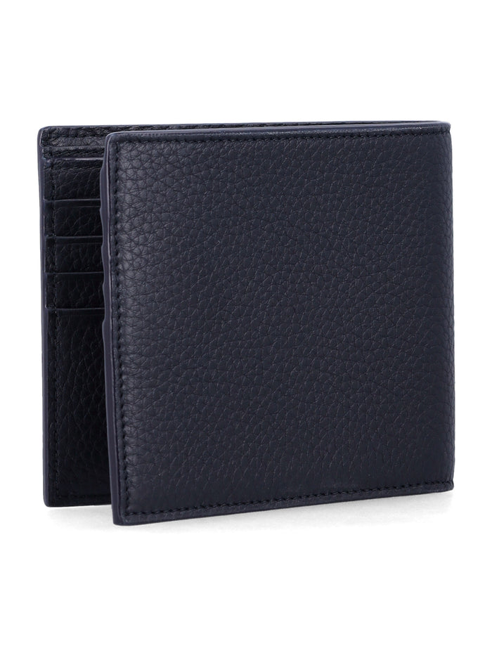 Saint Laurent Tiny Cassandre east-west wallet Midnight Blue Calf Skin