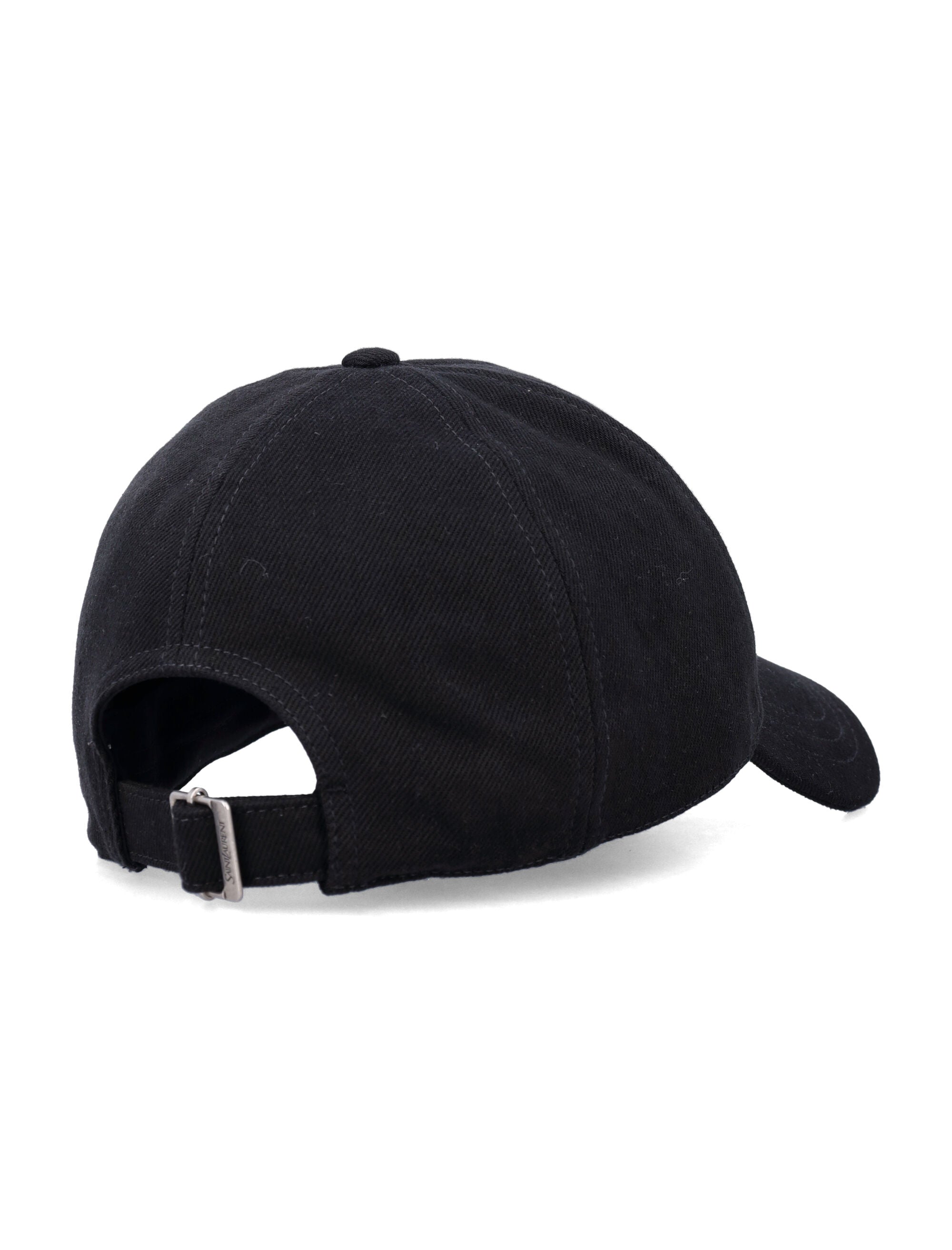 Saint Laurent Cassandre cotton denim cap Black Hat