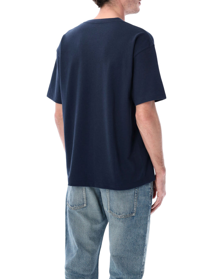 Saint Laurent piqué Cassandre t-shirt Blue Minerale Cotton Tshirt