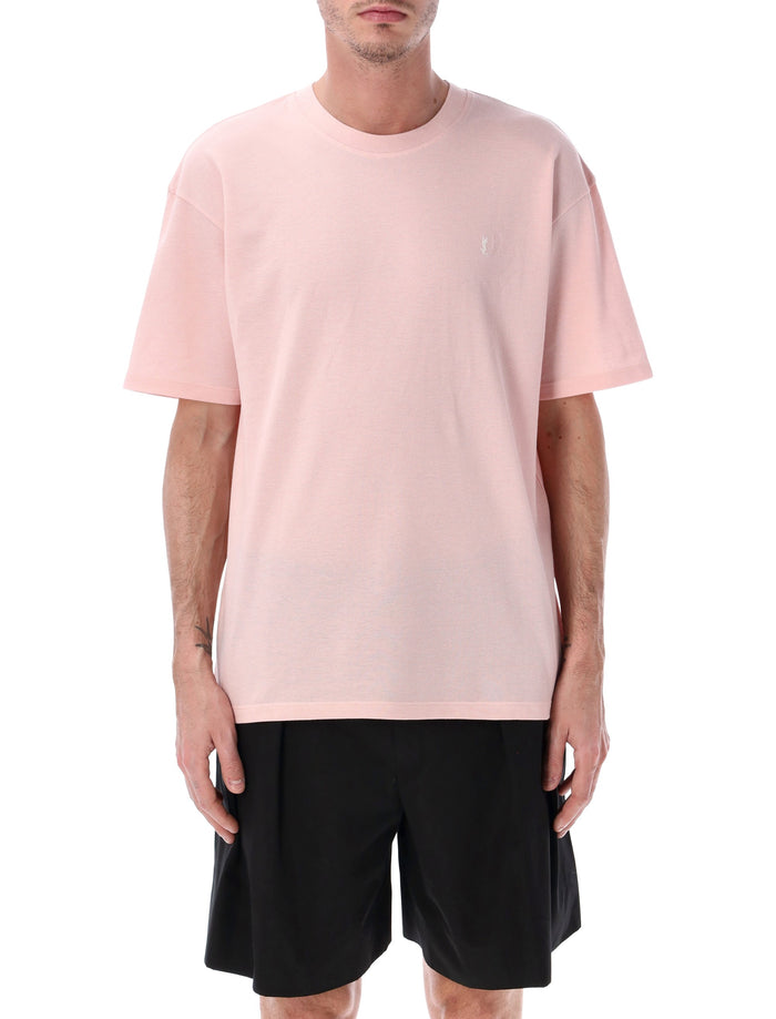 Saint Laurent piqué Cassandre t-shirt Rose Naturel Cotton Tshirt