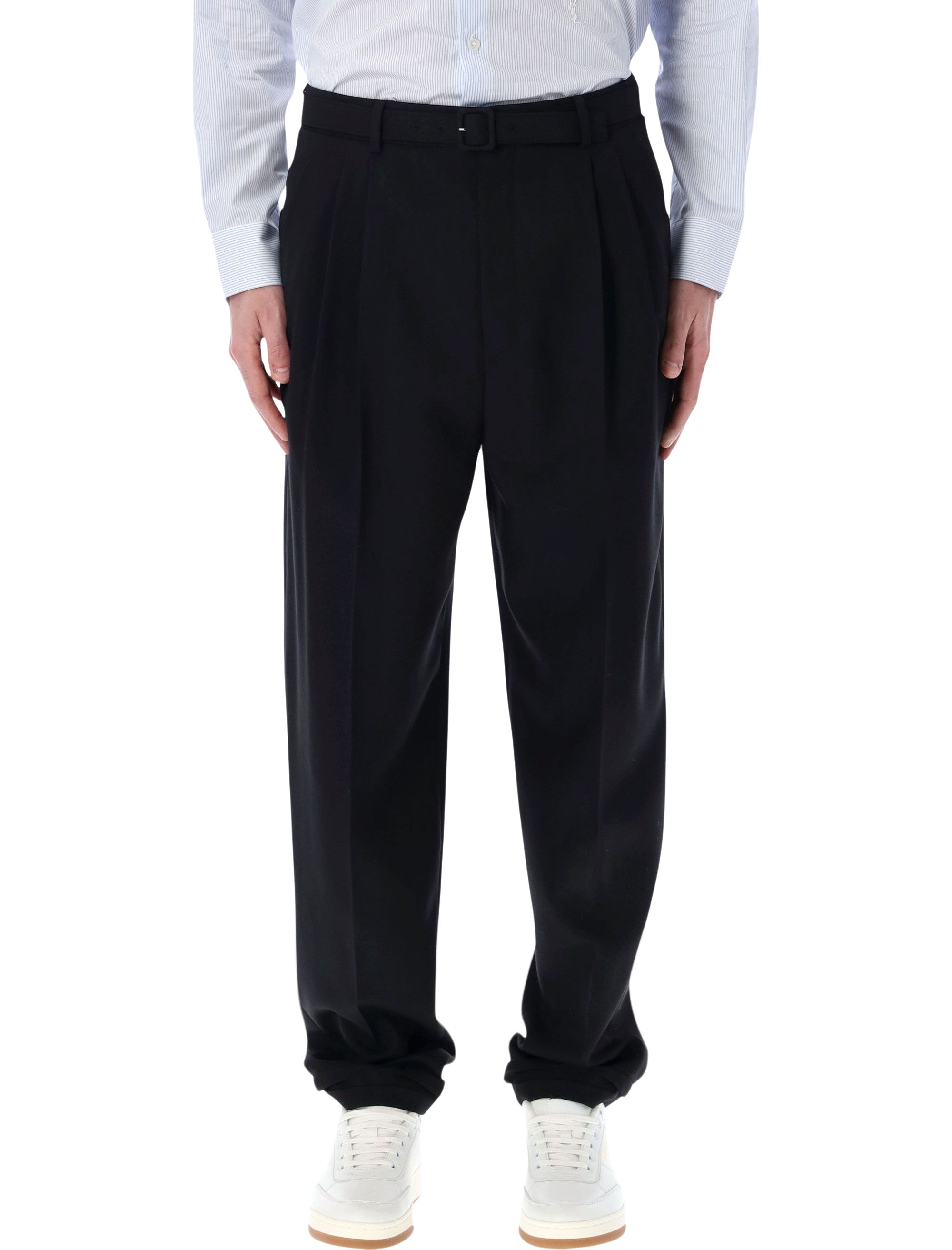 Saint Laurent wool gabardine tailored trousers Black Pant