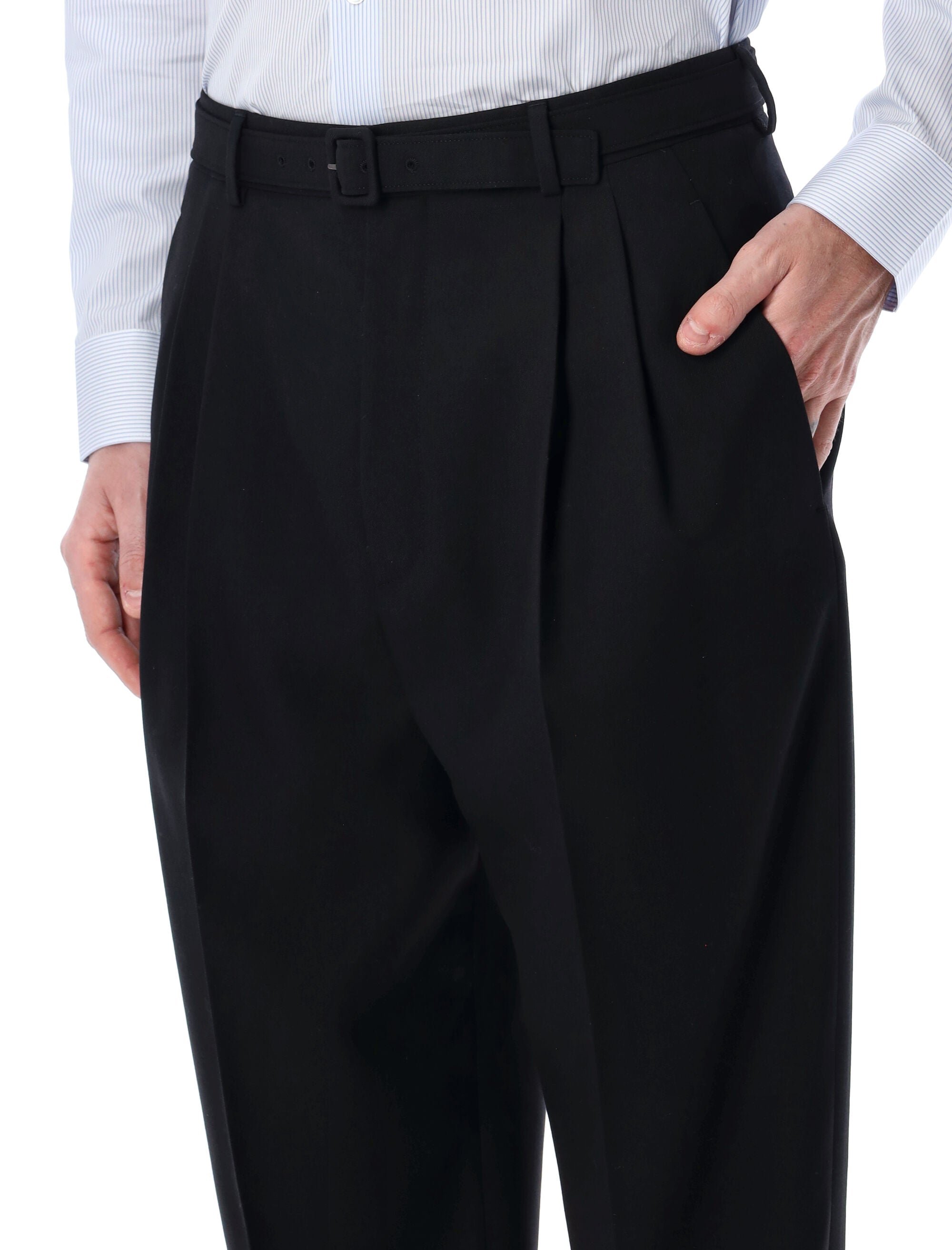 Saint Laurent wool gabardine tailored trousers Black Pant