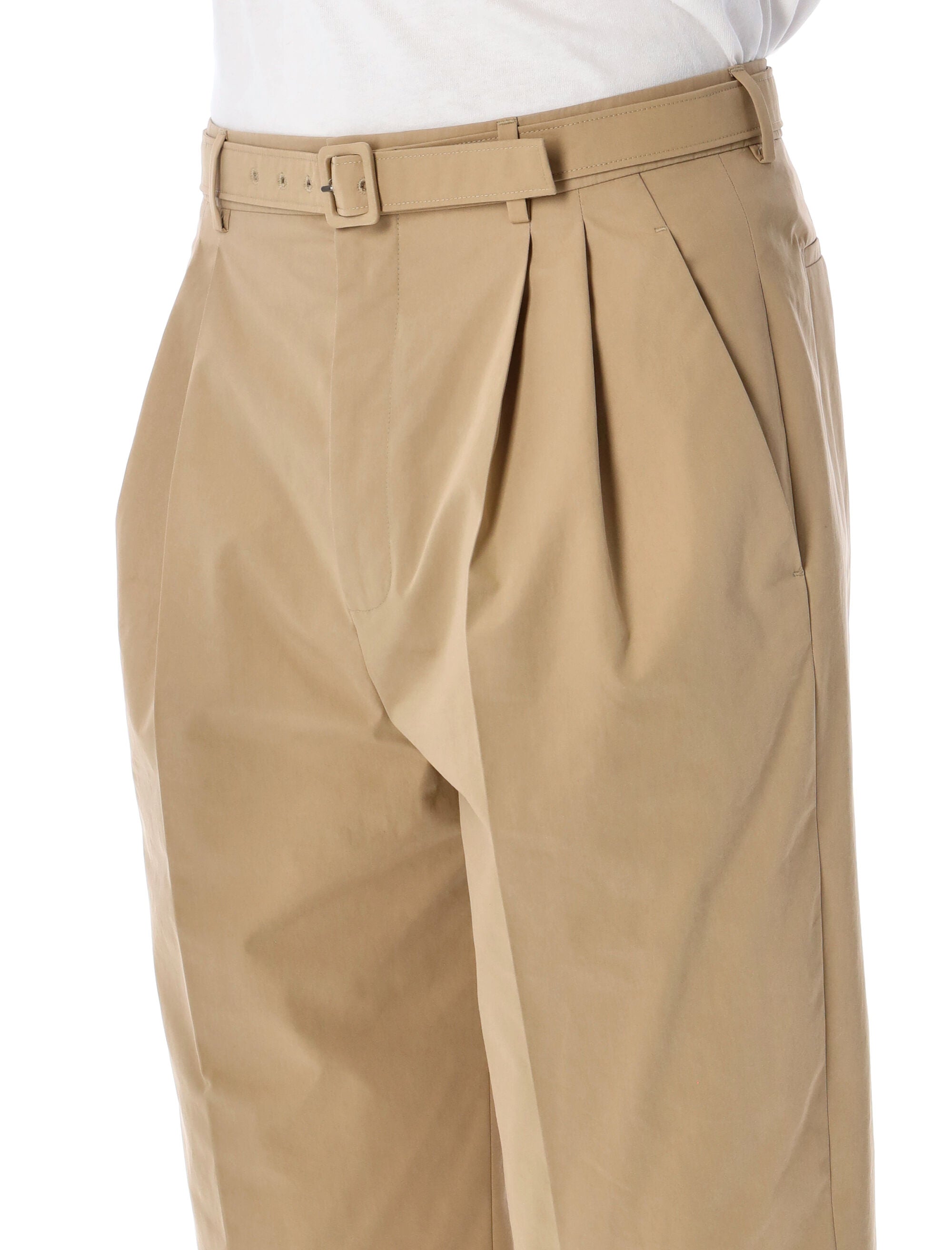 Saint Laurent Slim-Fit Technical Cotton Pants Beige