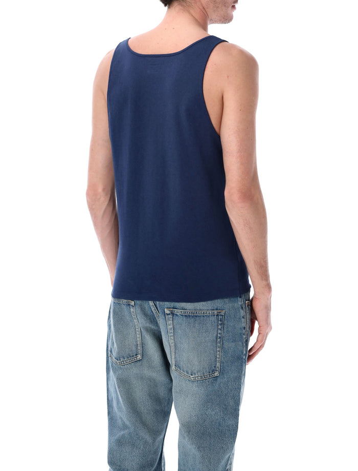 Saint Laurent Cassandre oversized tank top Blue Cobalto Cotton