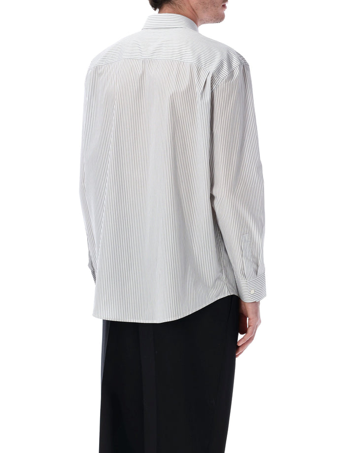 Saint Laurent black striped cotton poplin Cassandre shirt Bianco Stripe