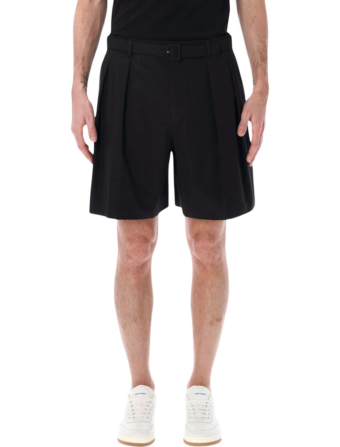 Saint Laurent tailored bermuda shorts with belt Black Cotton