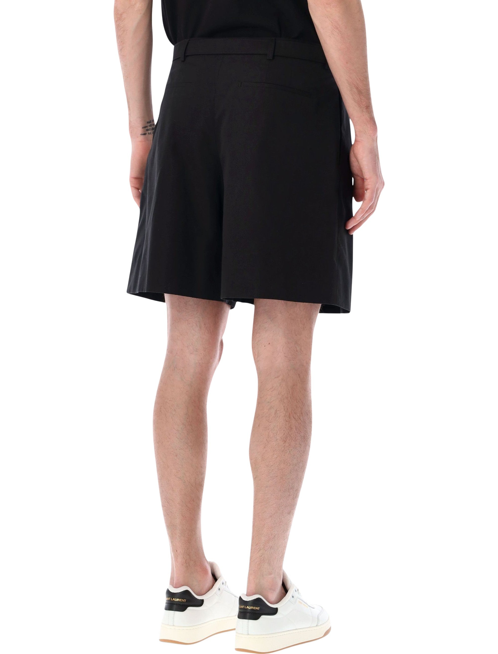 Saint Laurent tailored bermuda shorts with belt Black Cotton