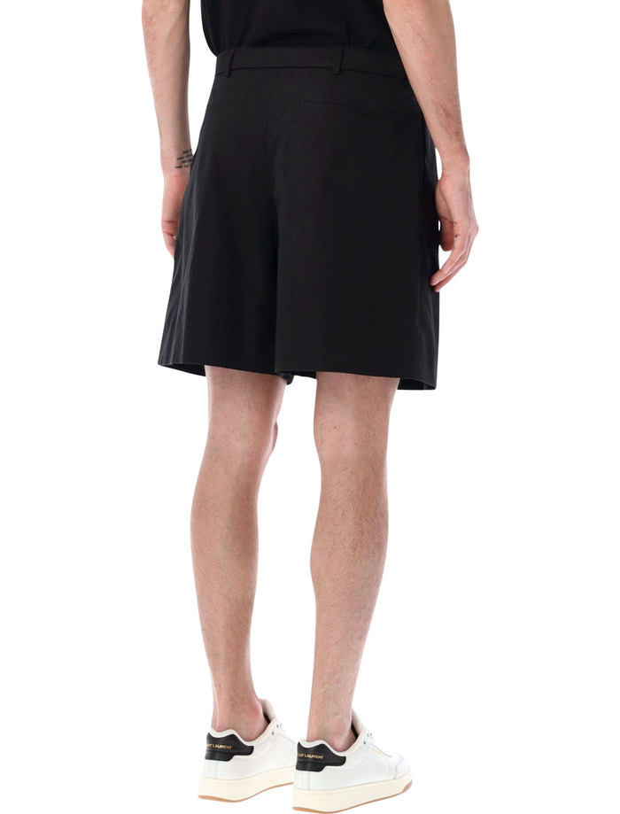 Saint Laurent tailored bermuda shorts with belt Black Cotton