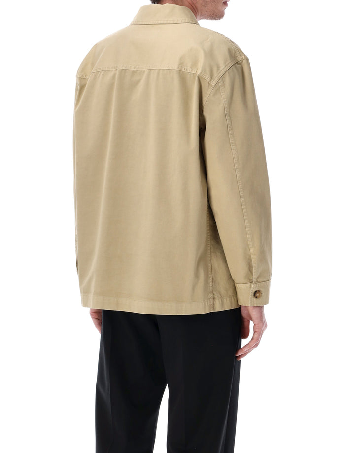 Saint Laurent Cassandre Cotton Overshirt Royal Beige Jacket