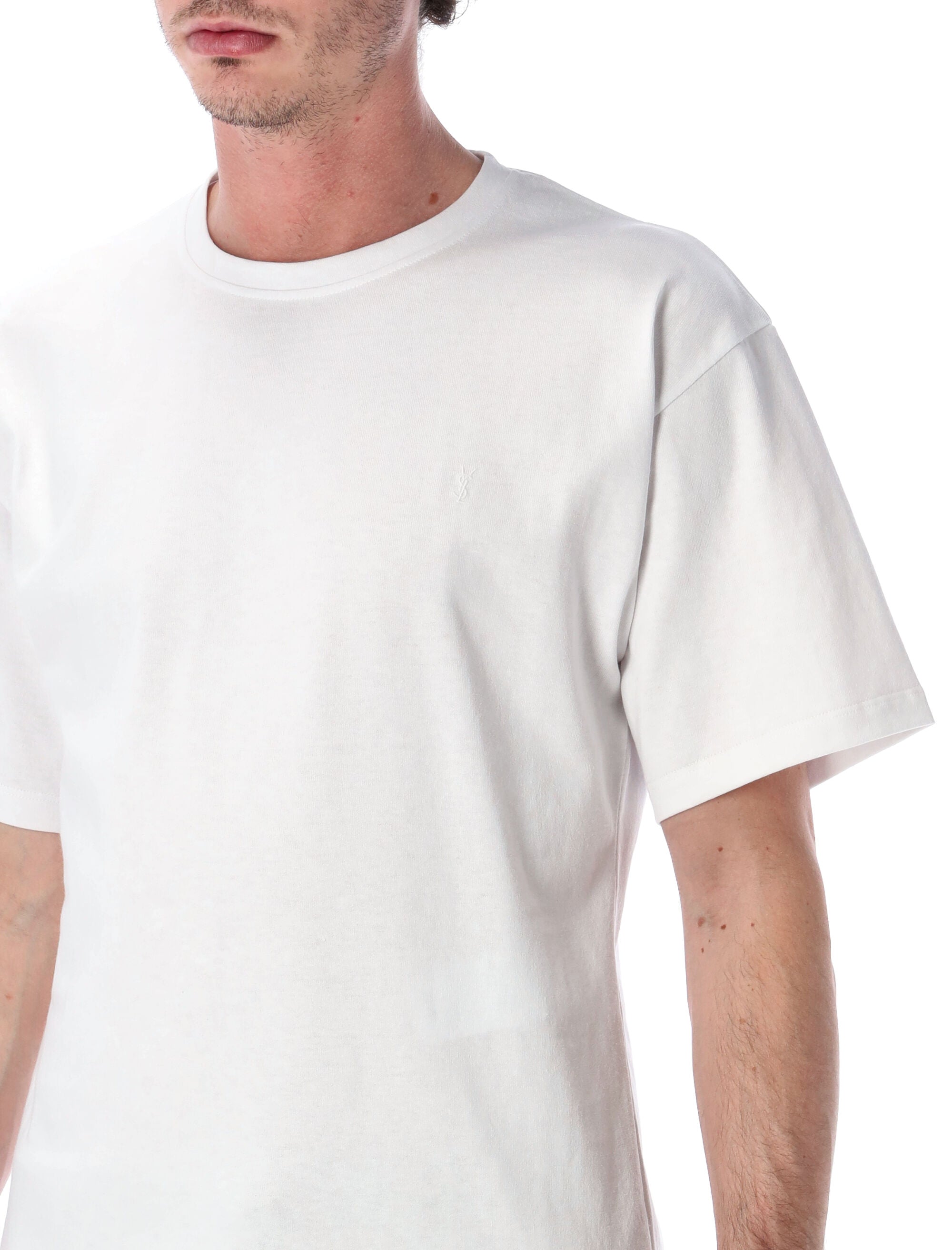 Saint Laurent Cassandre Oversize T-Shirt White Cotton Tshirt