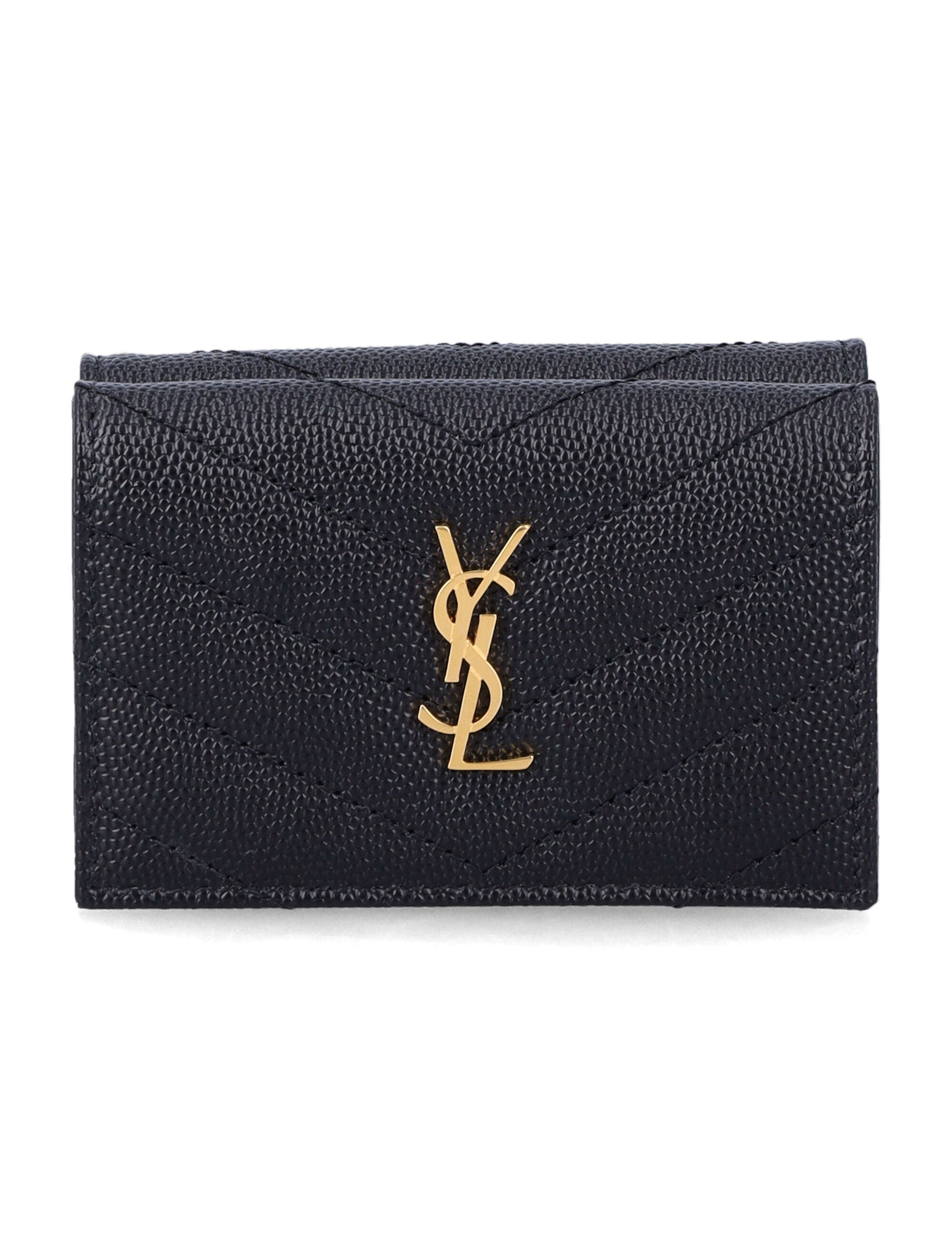 Saint Laurent Cassandre Tiny wallet Black Calf Skin